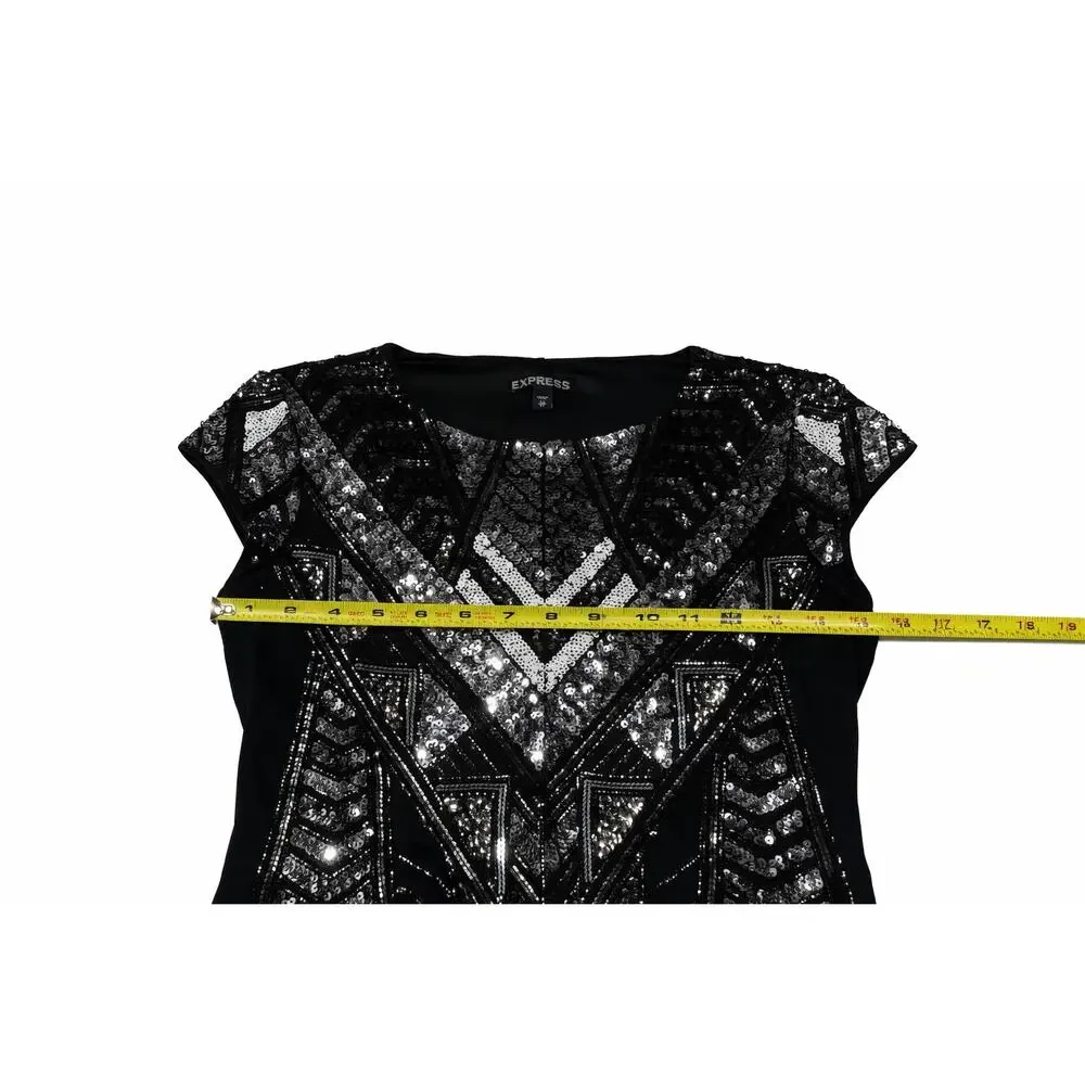 Express Sequin Bodycon Dress in Black | Size XS | Pre-Loved - Picture 5 of 9